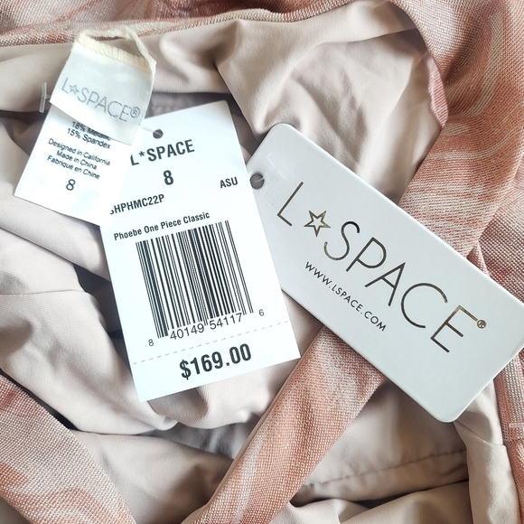 New L*Space Shine On Shimmer Phoebe All Swirled Up One Piece Swimsuit NWT Size 8 - Picture 13 of 15